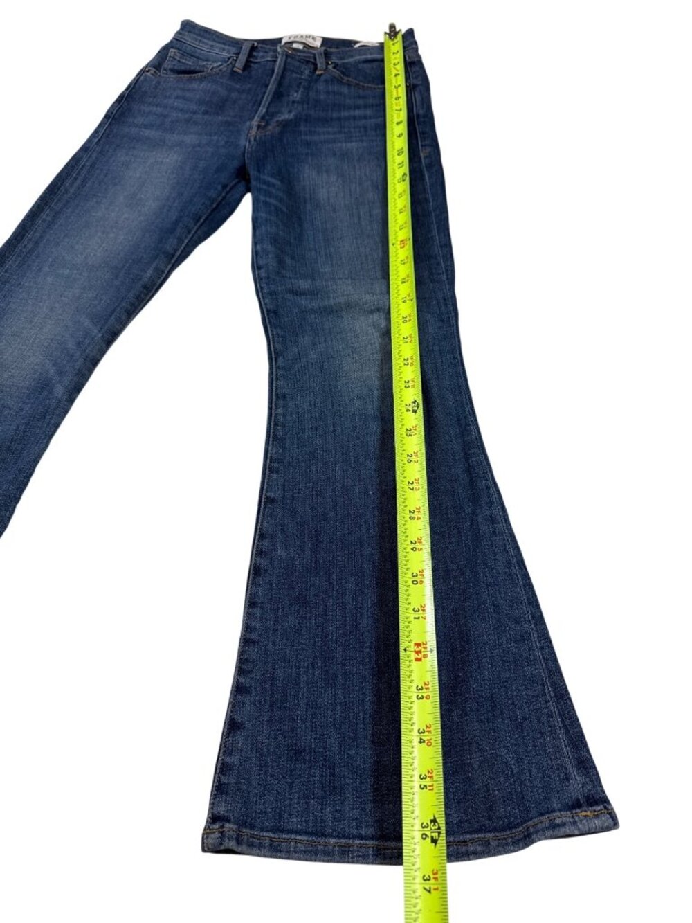 Frame Denim Womens Le Crop Flare Jeans Size 24 Blue Wash Stretch (NN524) - Picture 5 of 9